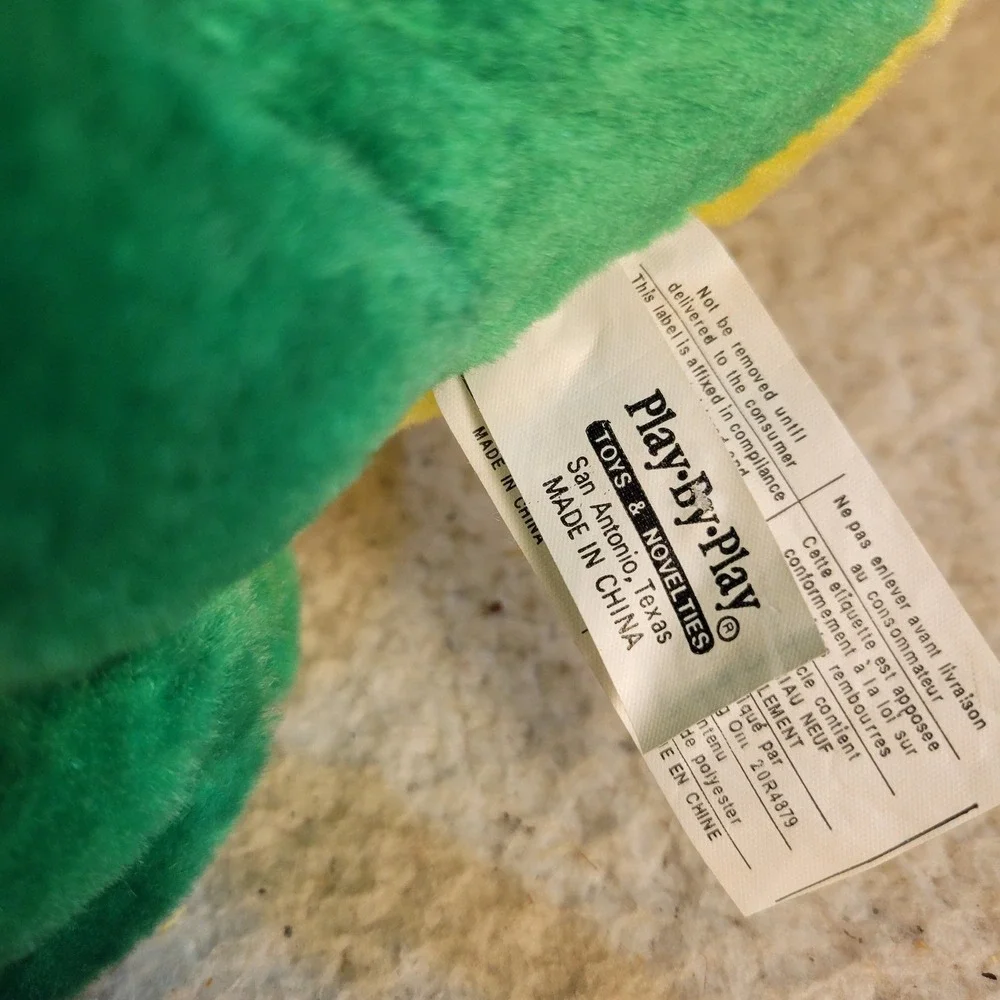 Play-By-Play Grumpy Frog Plush Unisex Small Green Yellow Excellent Vintage Toad